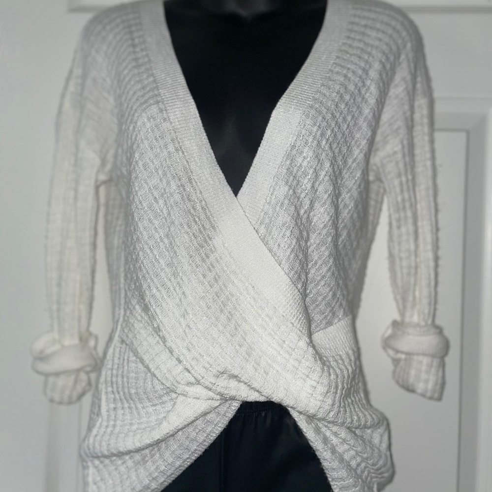 Express cross cross sweater textured